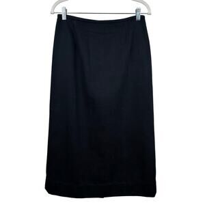 Pendleton Maxi Skirt Cotton Textured Lined Black 10 USA Office Church